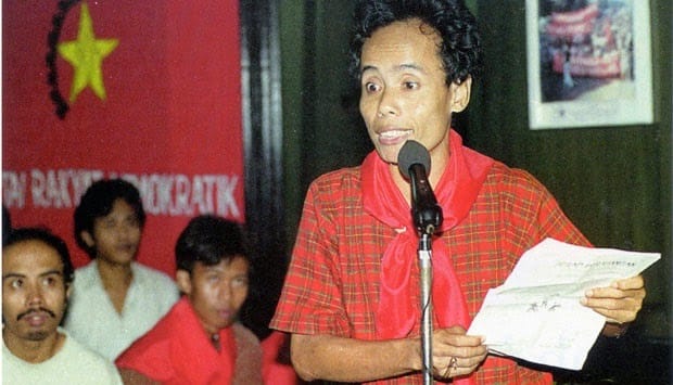 Foto WijI Thukul saat deklarasi Partai Rakyat Demokratik (PRD)